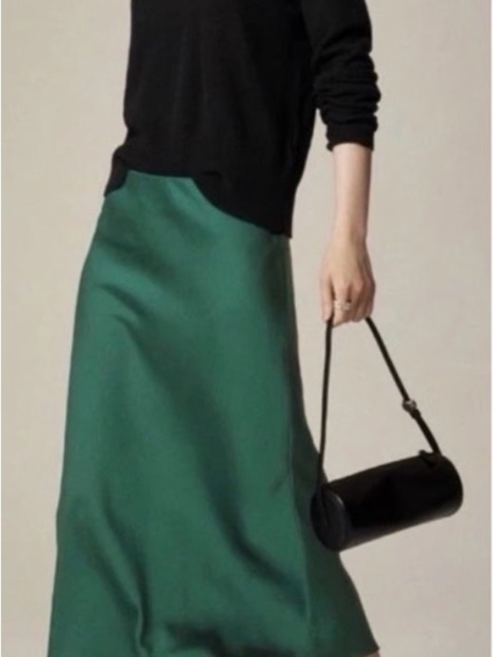 J. Crew Emerald Green A-Line Satin Skirt NWT XS